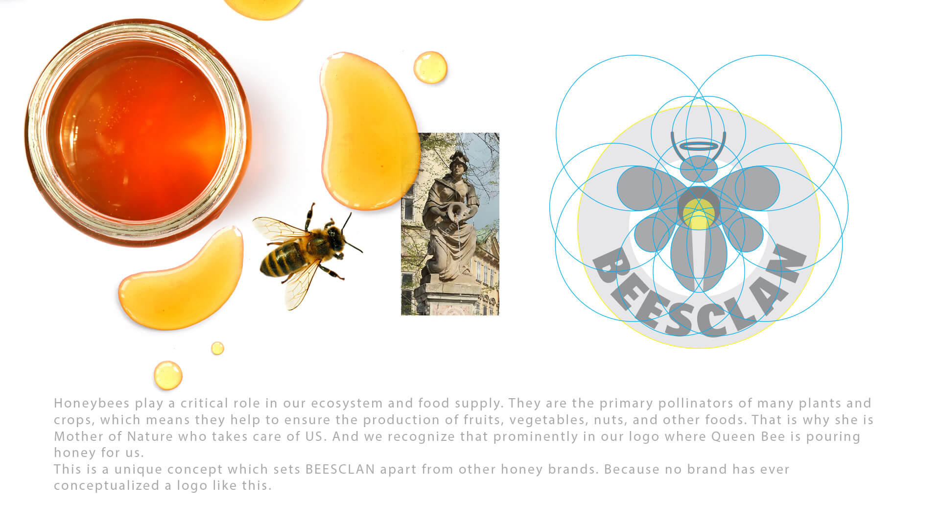 beesclan bee's clan honey pure & natural logo concept